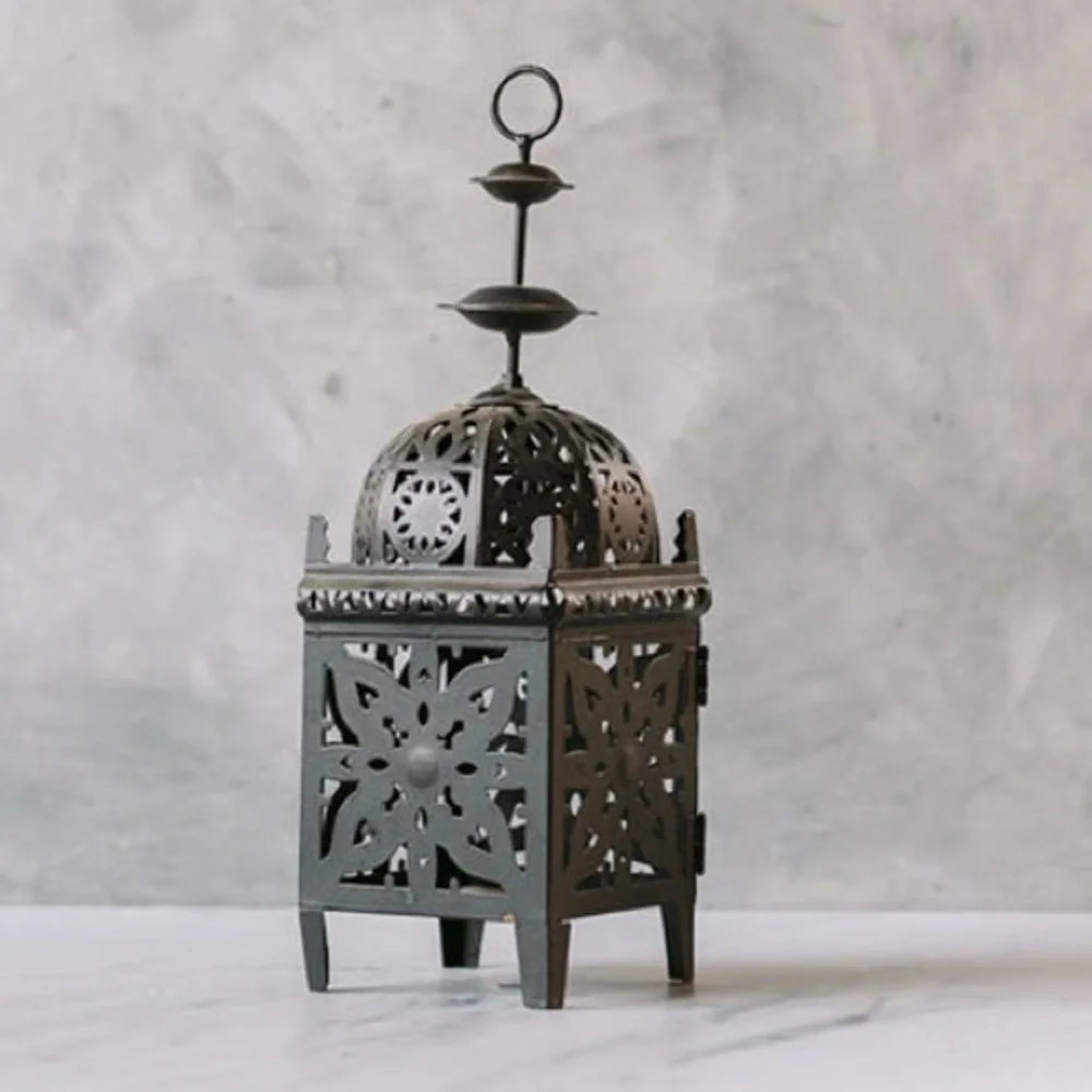 Brand New Moroccan Black Metal Candle Lantern